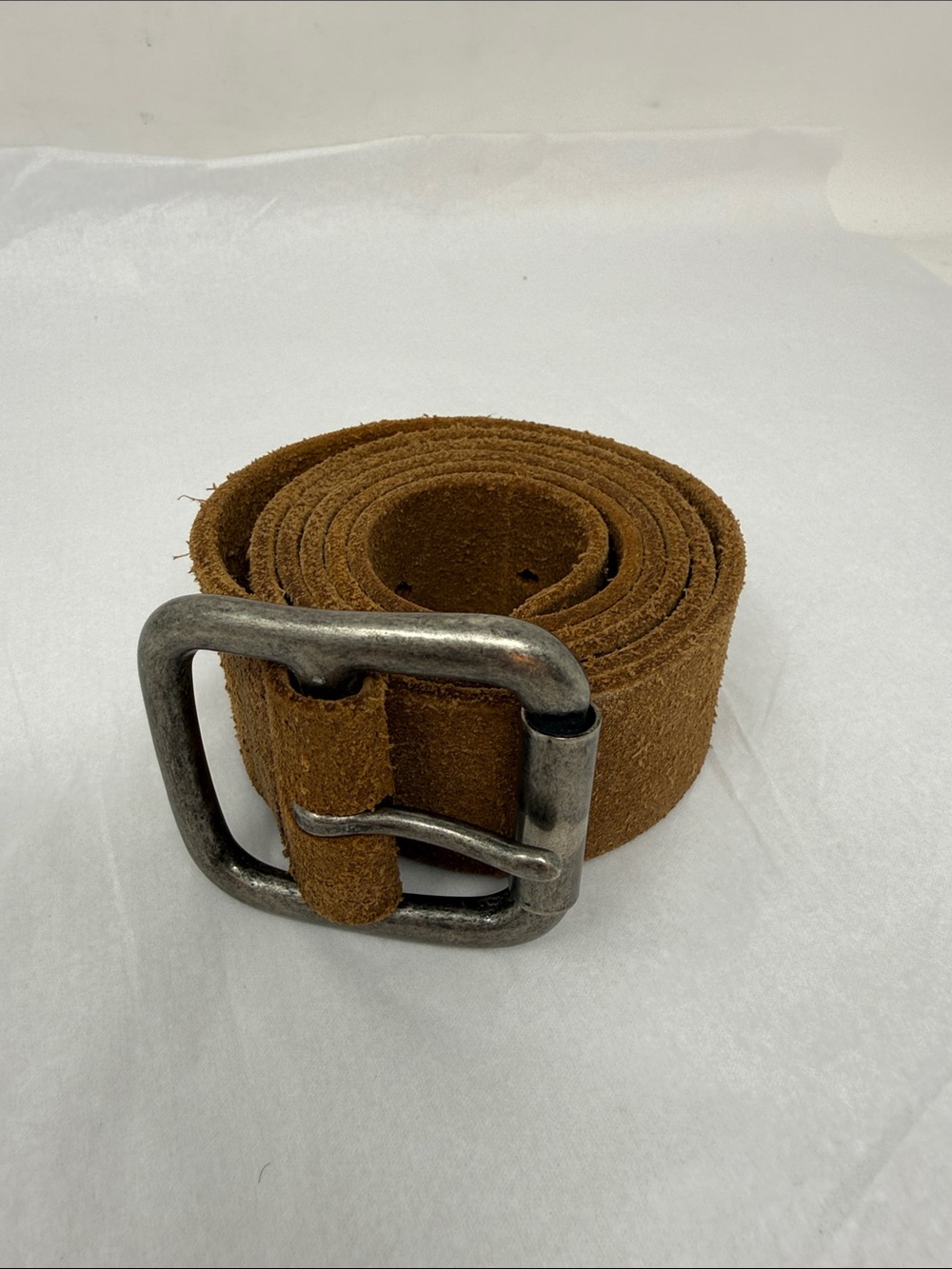American Eagle Outfitters Brown Suede Leather Wide Belt Solid Brass Buckle